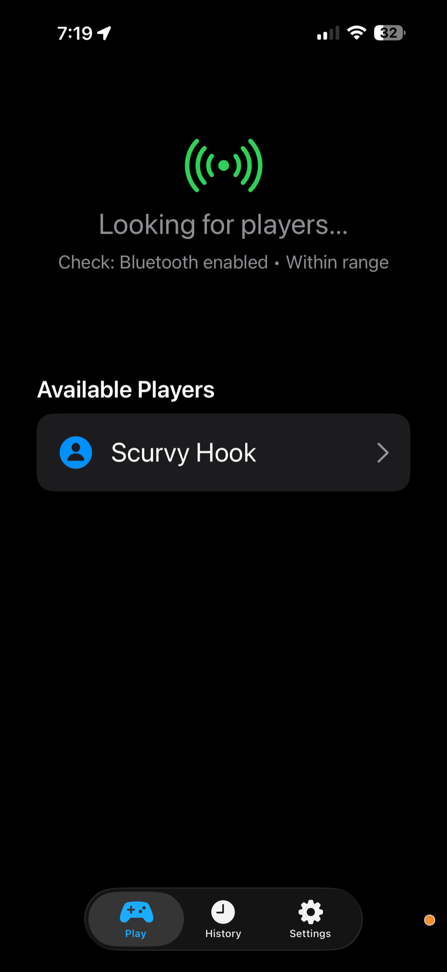 Lobby scanning for nearby players