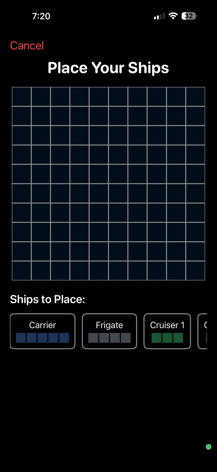Placing the fleet on the grid
