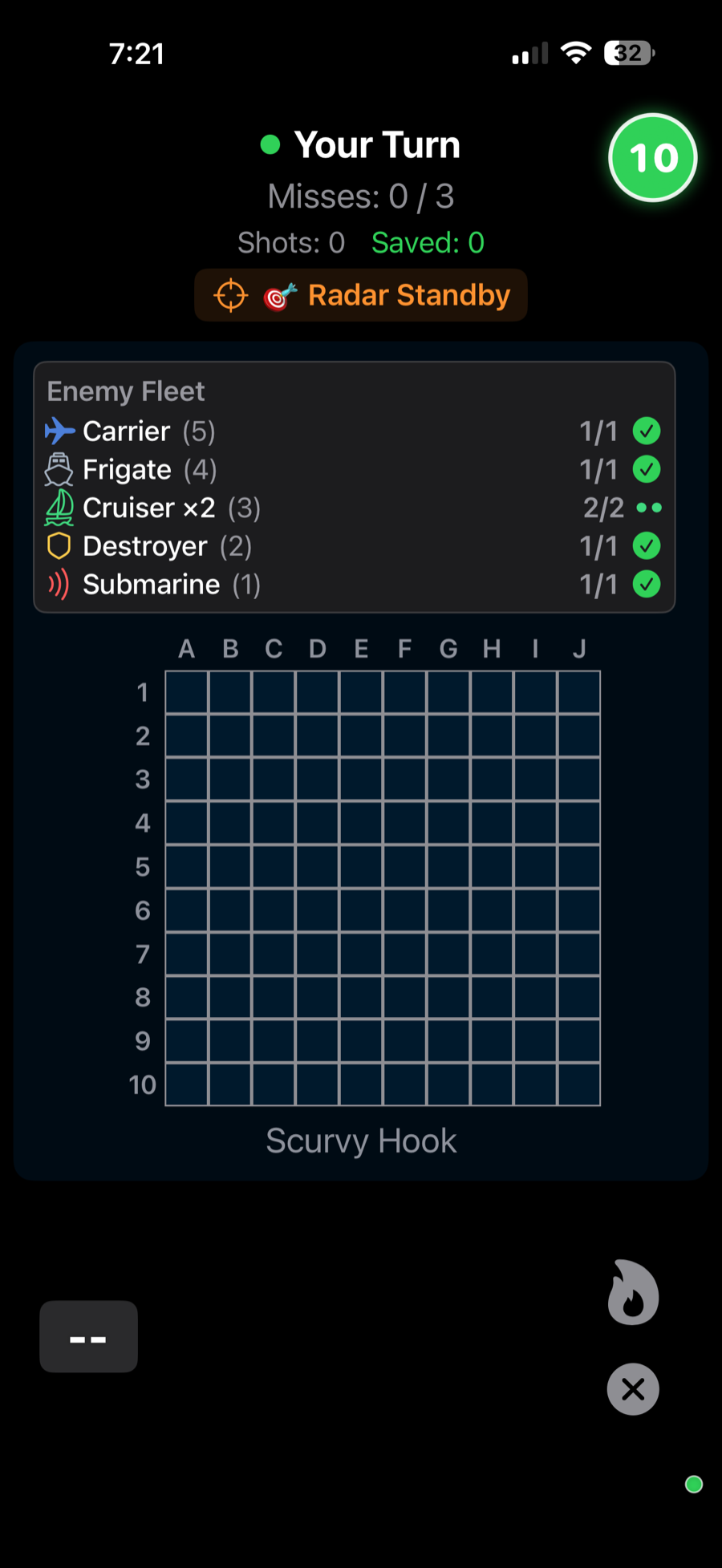 Combat with the enemy fleet tracker