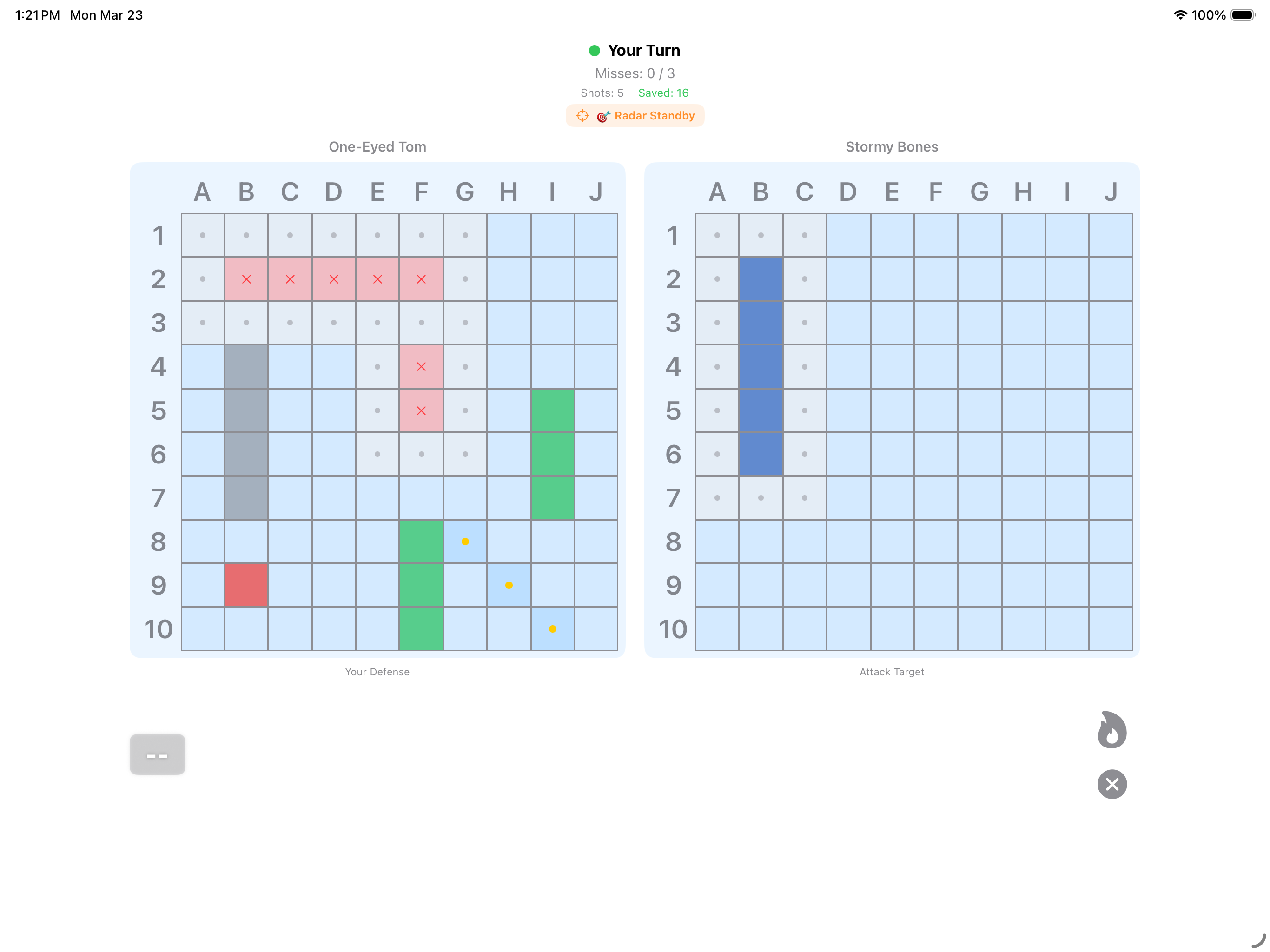 Sea Grid Tactics on iPad - Gameplay